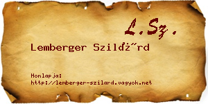 Lemberger Szilárd névjegykártya